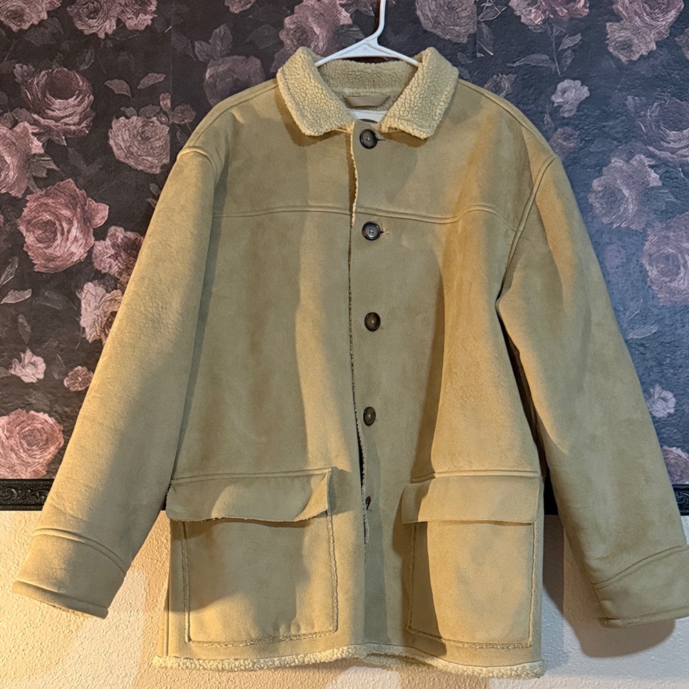 Old Navy Beige Jacket with Shearling Lining